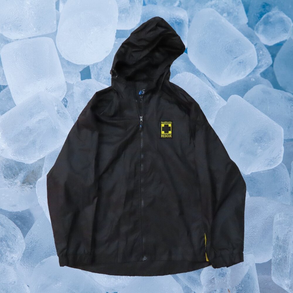 Sea World RESCUE Ocean Jacket Black Large Employee Rain Jacket